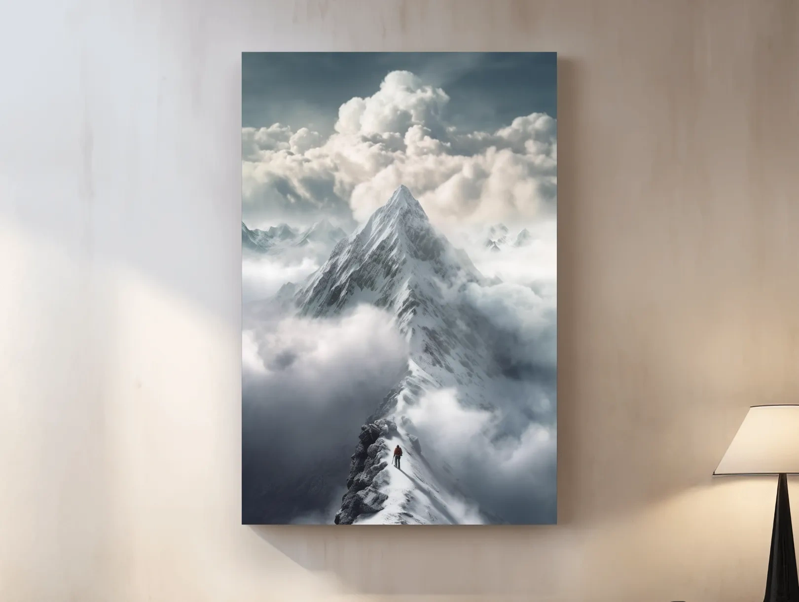 Snowcapped Peak Above The Clouds - Dramatic Alpine Summit Wall Art