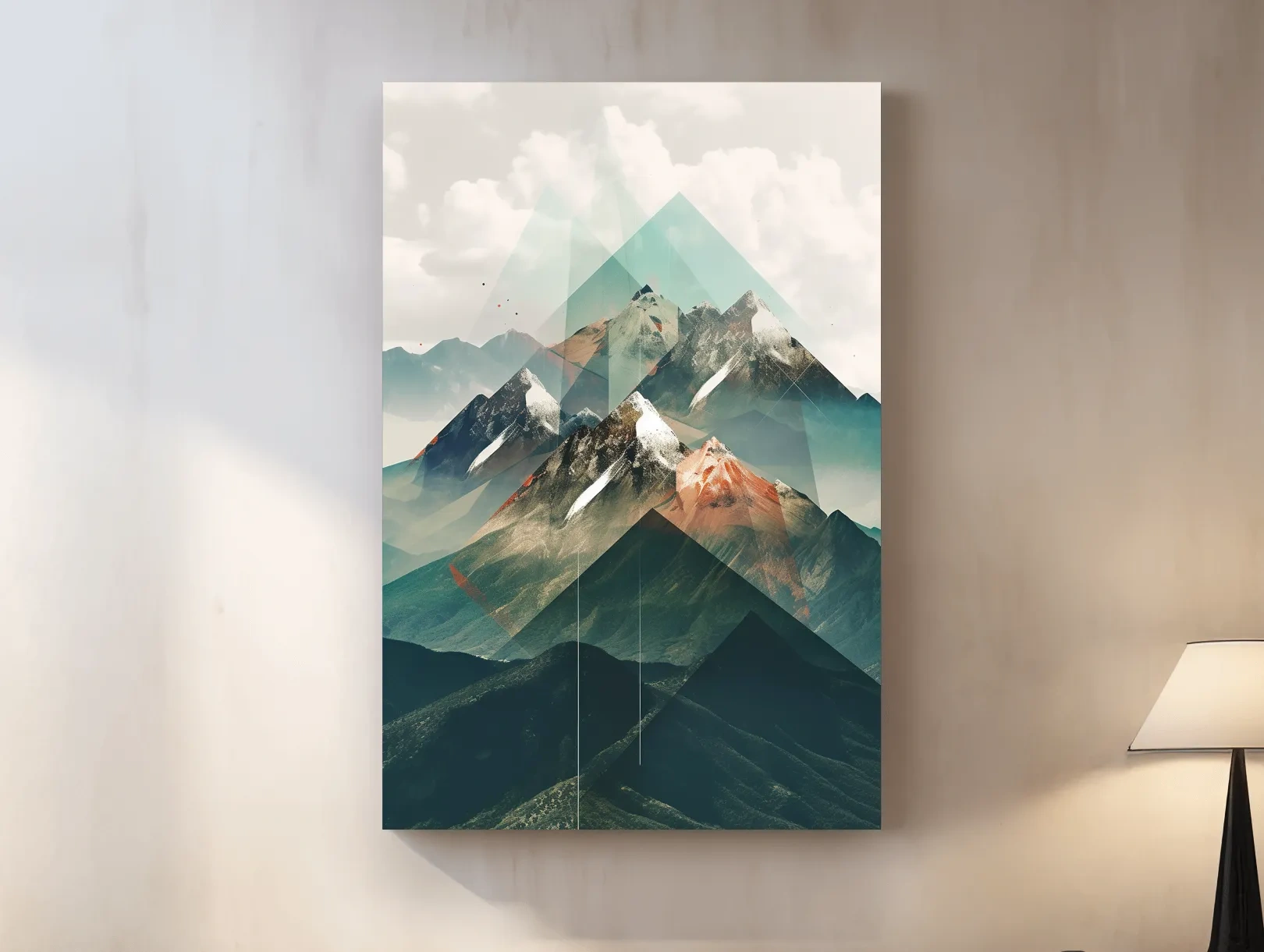 Geometric Alpine Mountain Peaks - Modern Abstract Landscape Wall Art