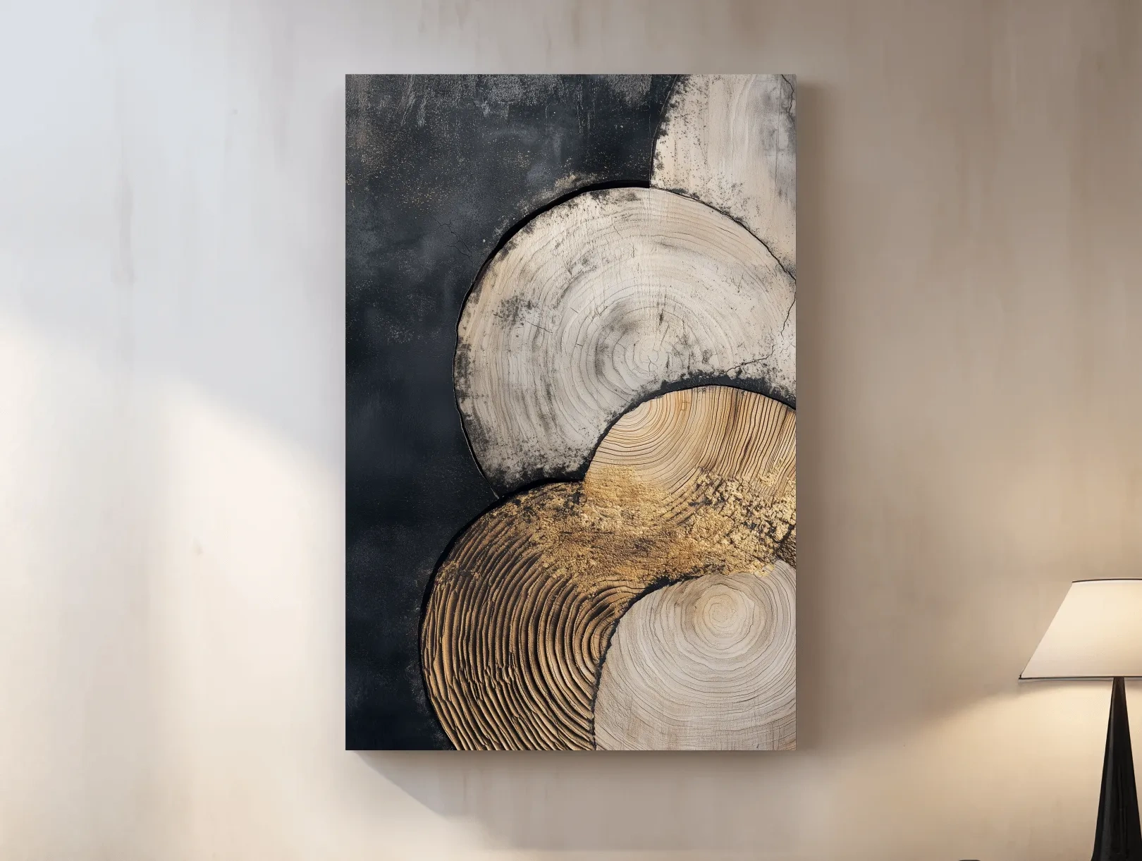 Abstract Wood Grain Texture Circles - Modern Geometric Wall Art