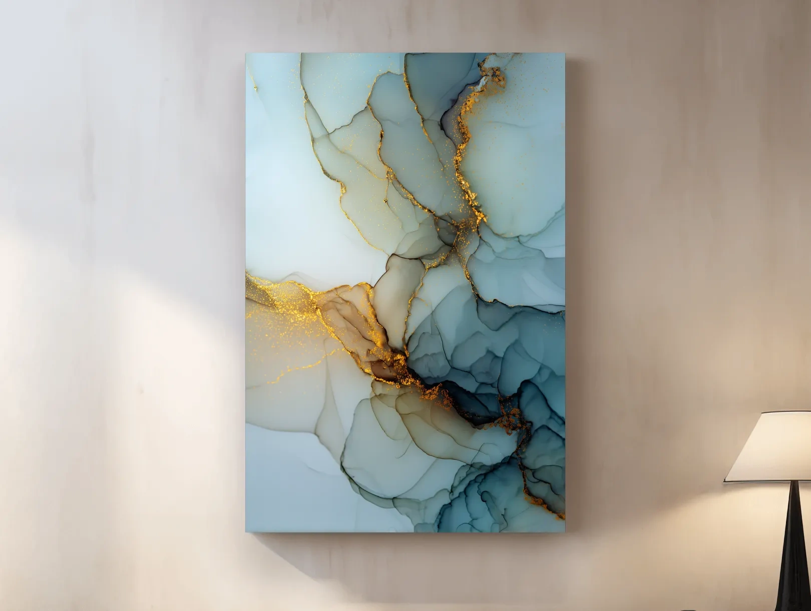 Elegant Alcohol Ink Abstract - Modern Marble Effect Wall Art