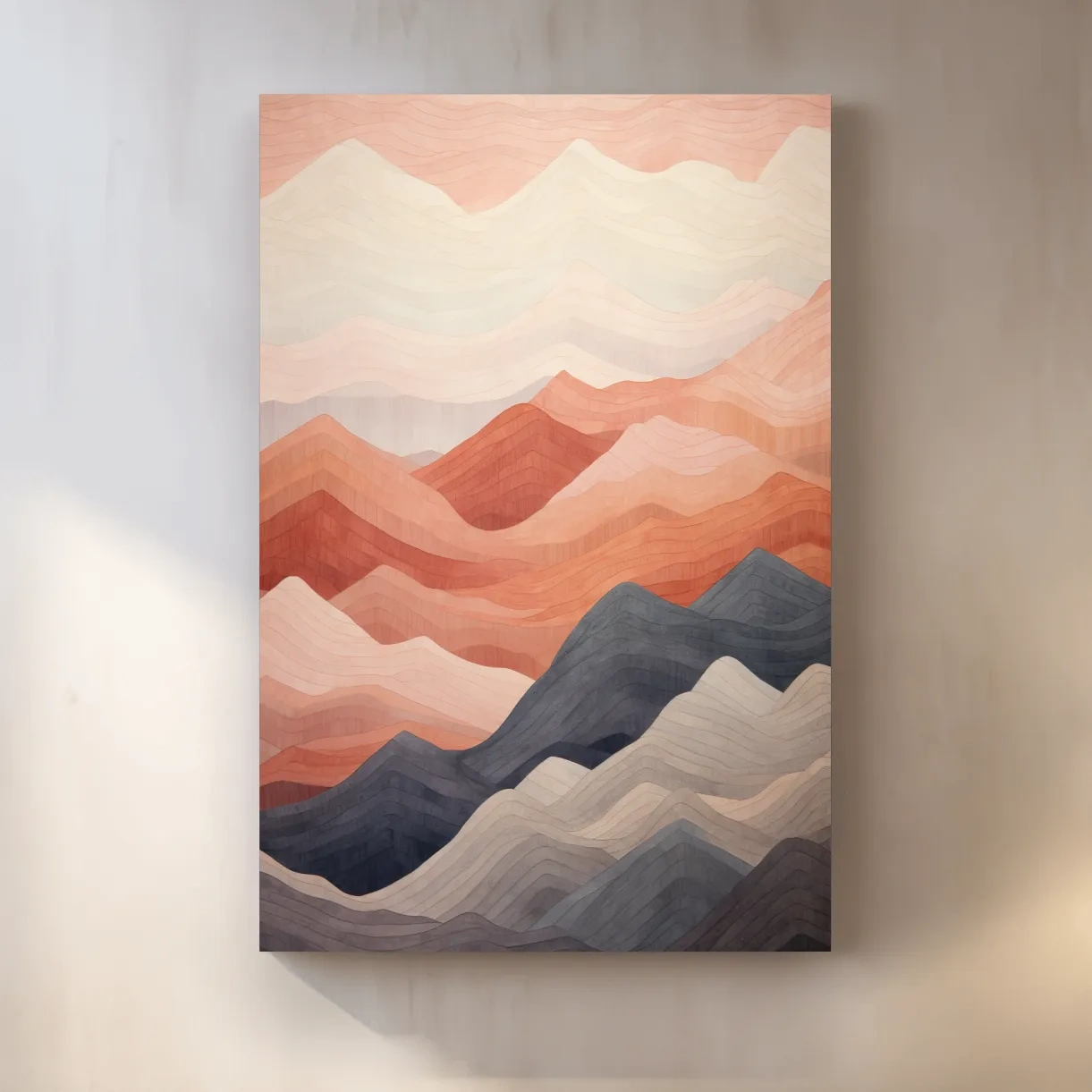 Pastel patterns, rolling mountain shapes