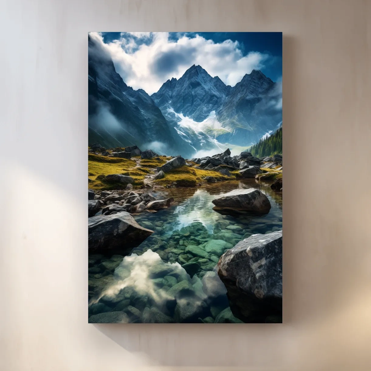 Photographic art of a pristine alpine glacial stream