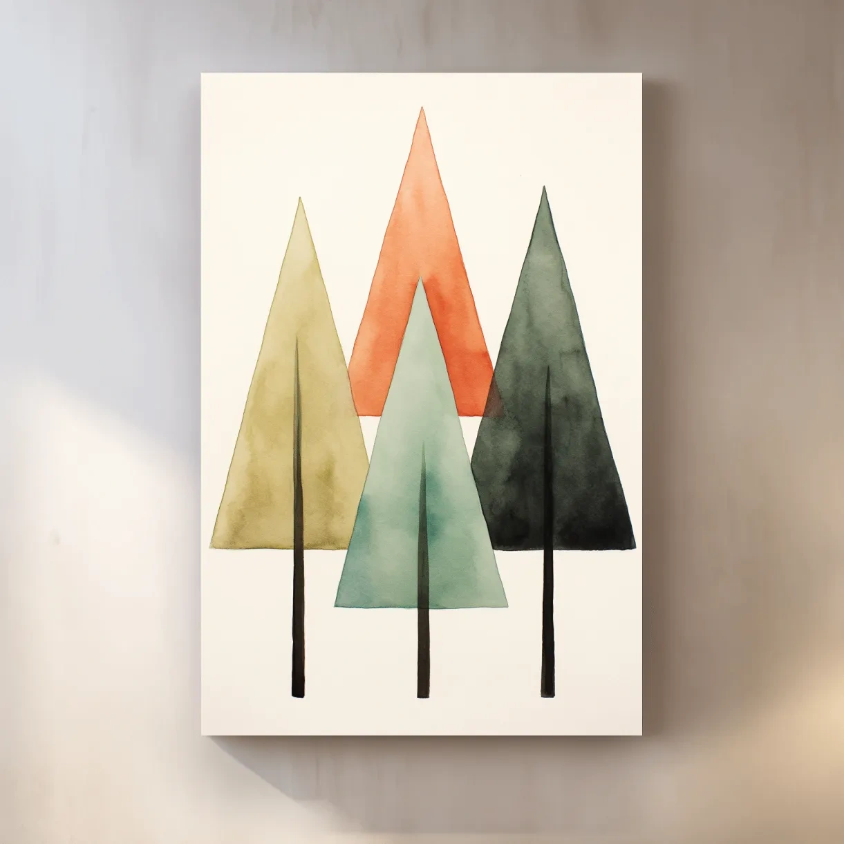 Rustic minimal tree art illustration, Scandinavian style art