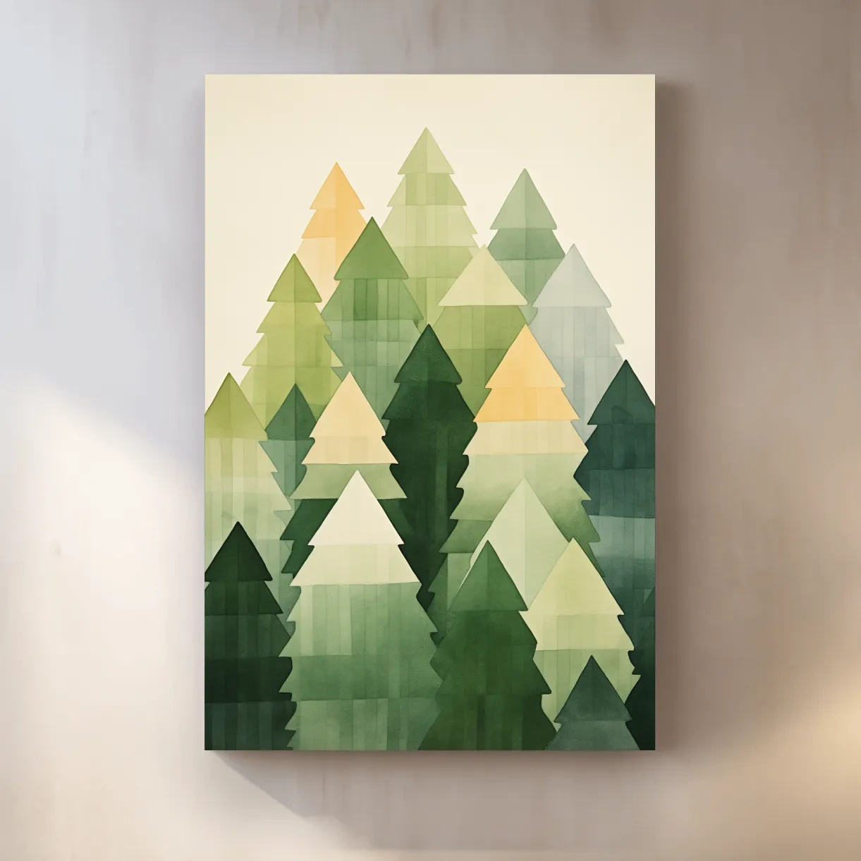 Rustic bohemian forest watercolor painting wall art