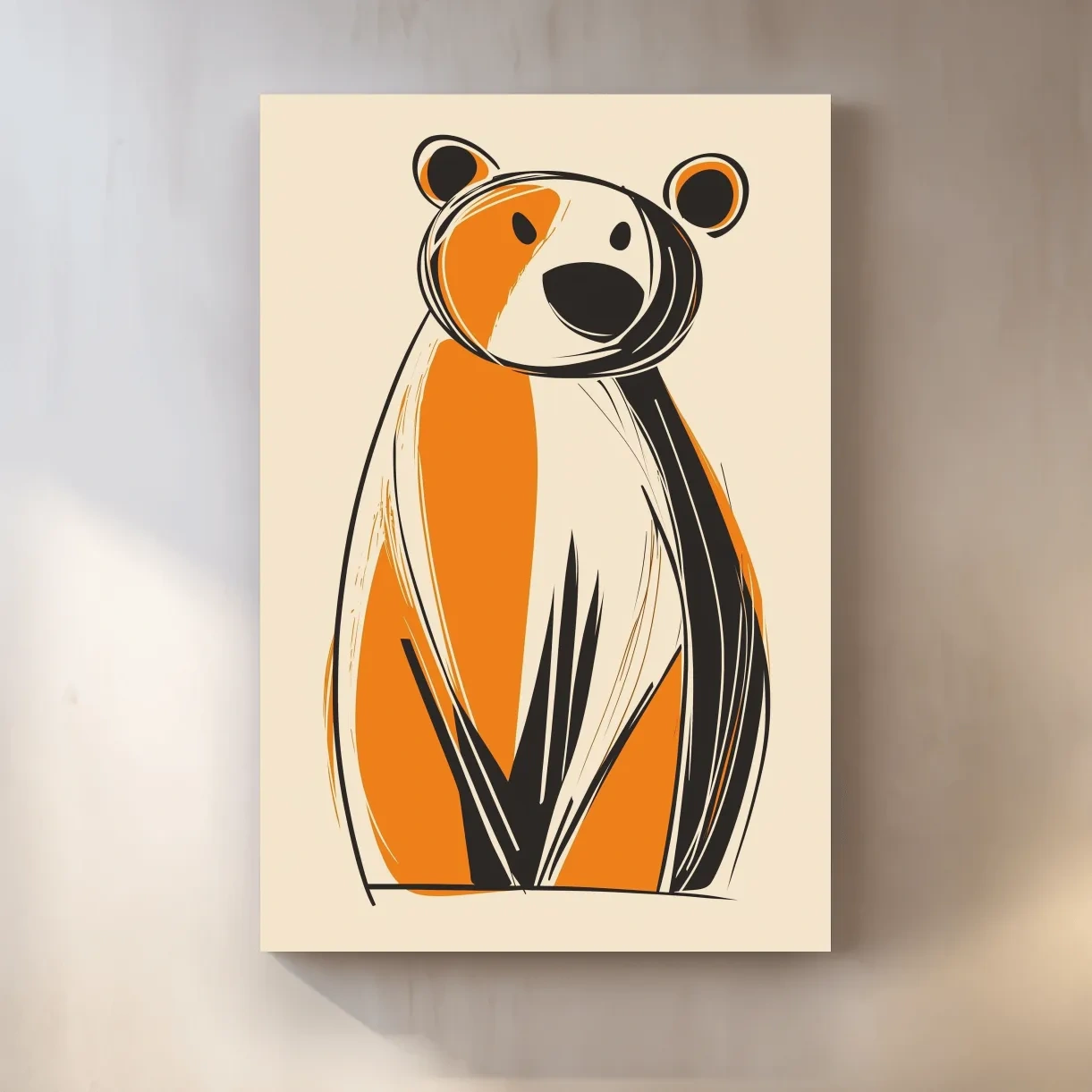 Fun caricature print of a cartoon bear