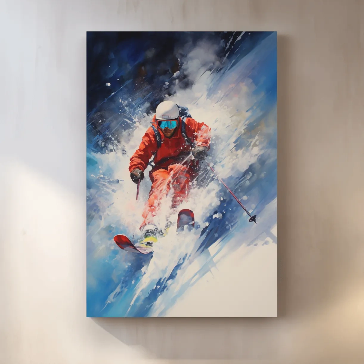 Powder Skier Dynamic Painting - Winter Sports Wall Art