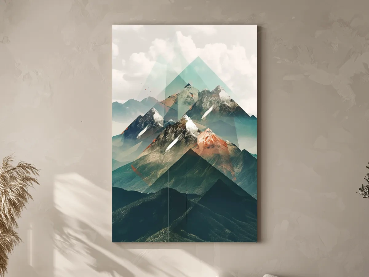 Geometric Alpine Mountain Peaks - Modern Abstract Landscape Wall Art
