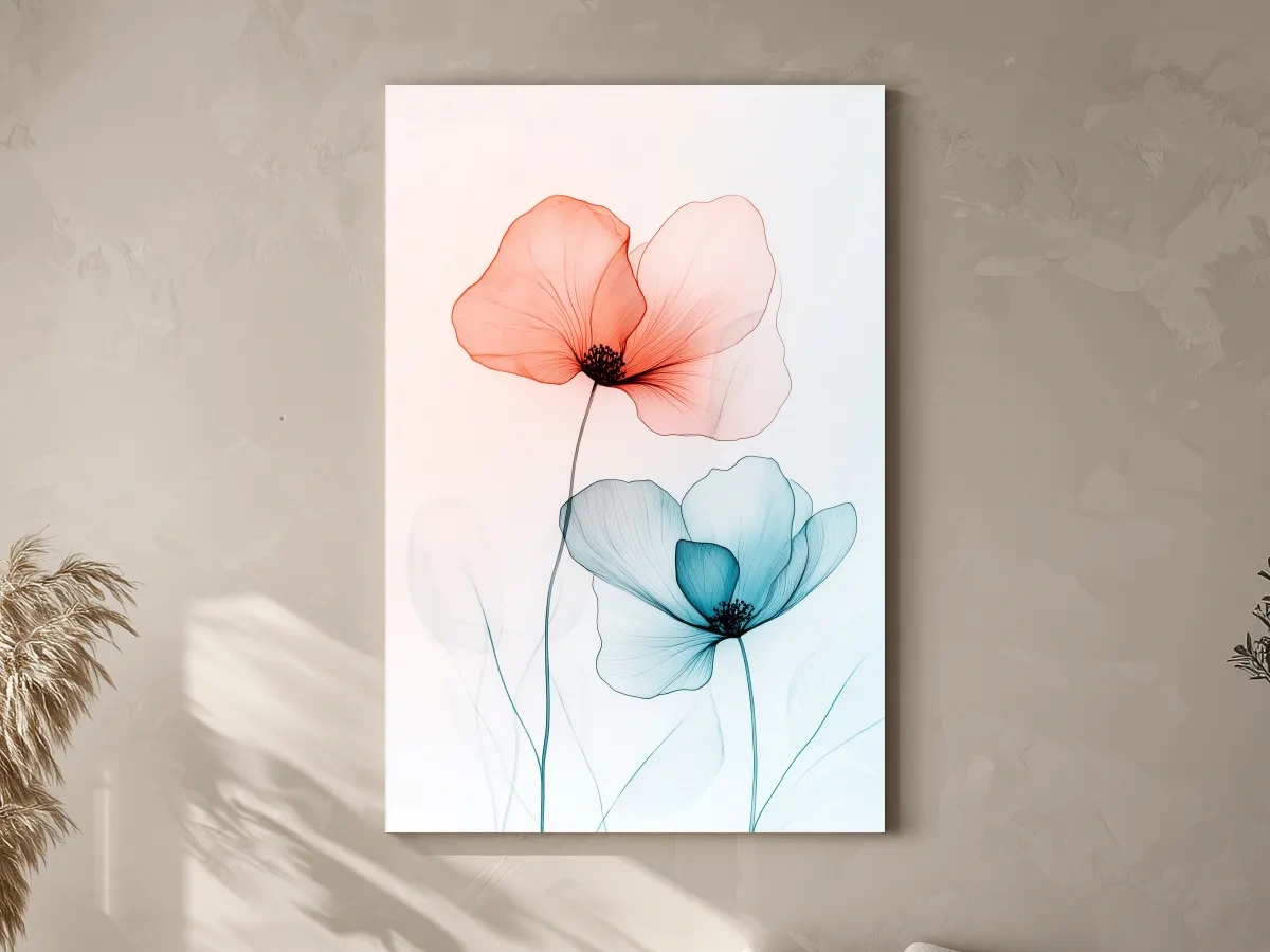 Minimalist Poppy Watercolor Print - Modern Botanical Floral Wall Art