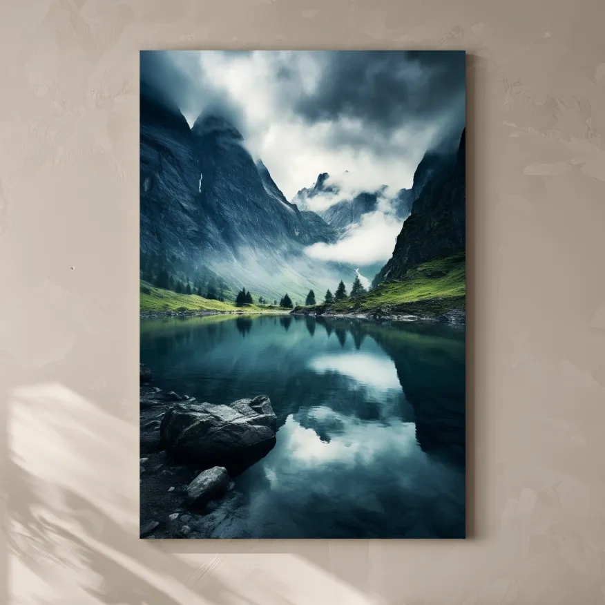 Photographic art, valley of morning mist