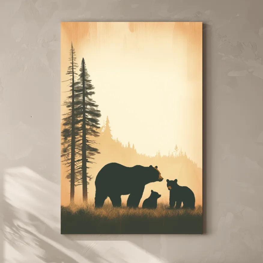 Momma bear and her cubs