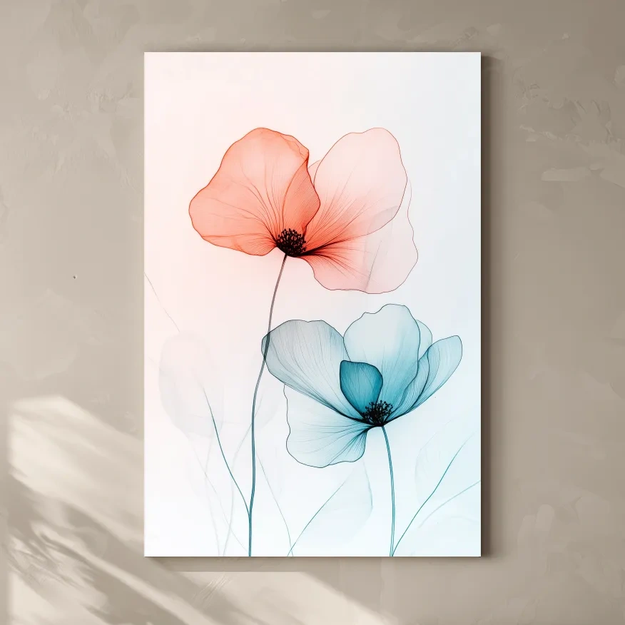 Minimalist Poppy Watercolor Print - Modern Botanical Floral Wall Art