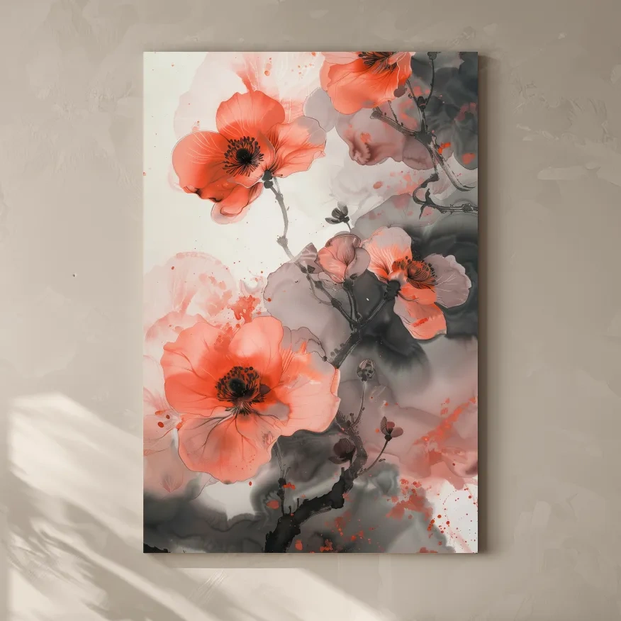 Watercolor flower painting, floral wall art
