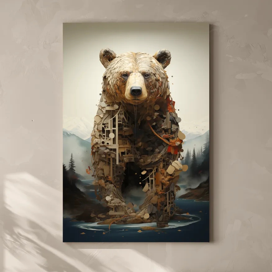 MC Escher style bear art