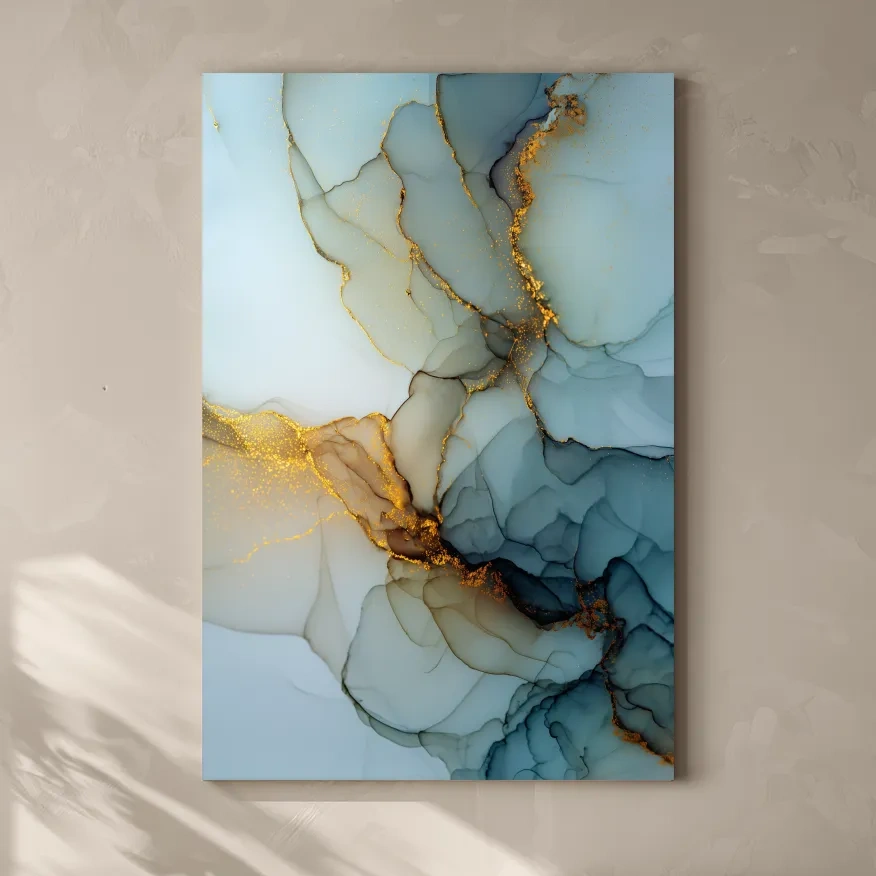 Elegant Alcohol Ink Abstract - Modern Marble Effect Wall Art