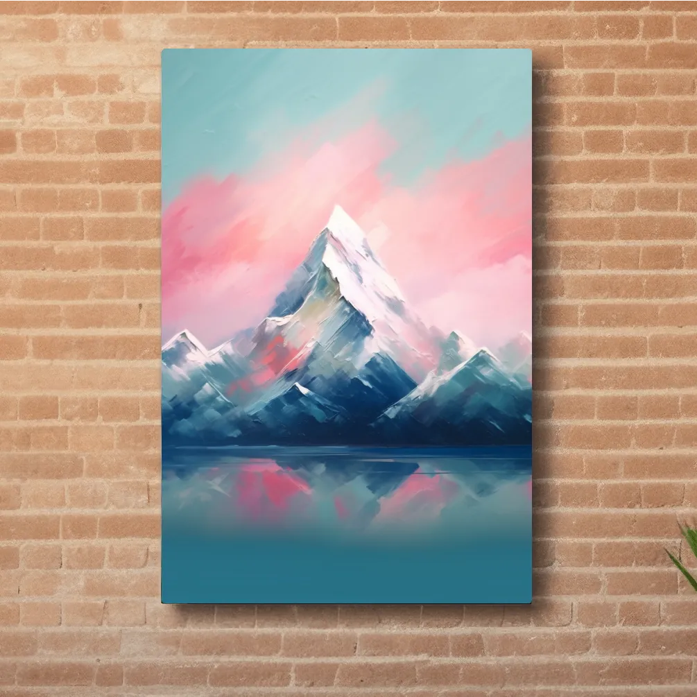 Abstract impressionist painting of a glacial lake