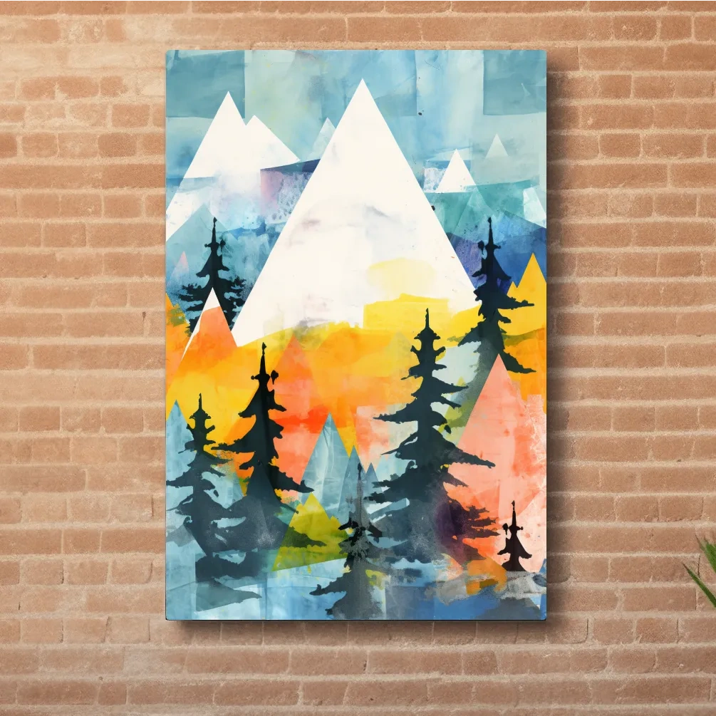 Simple rustic painting of the mountains