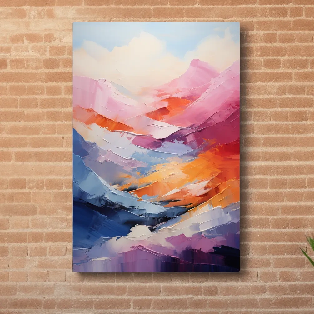 Abstract oil painting representing mountains