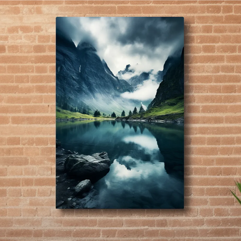 Photographic art, valley of morning mist