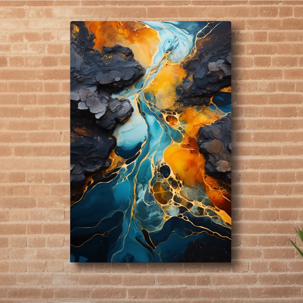 Elegant abstract art, river flowing through the rocks