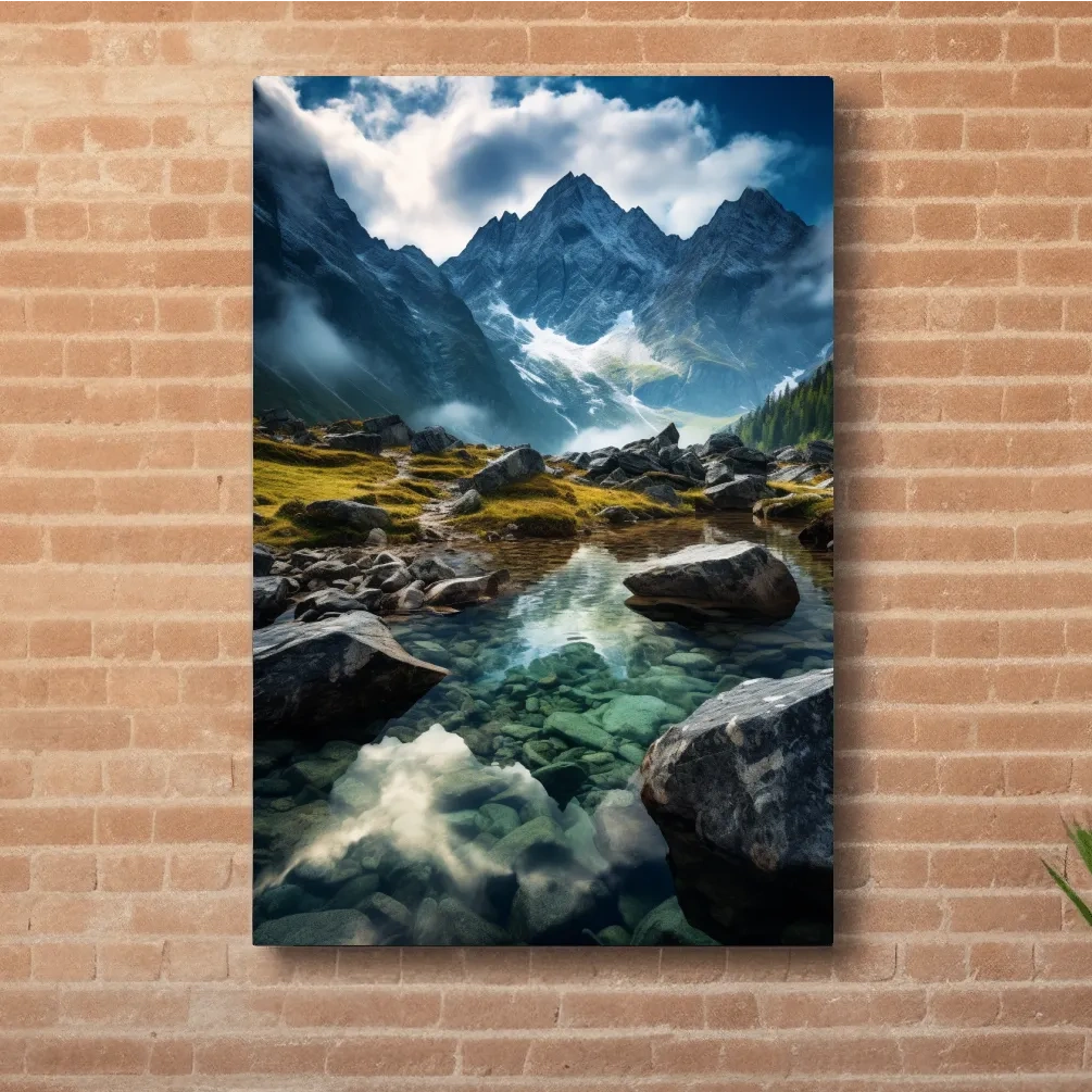 Photographic art of a pristine alpine glacial stream