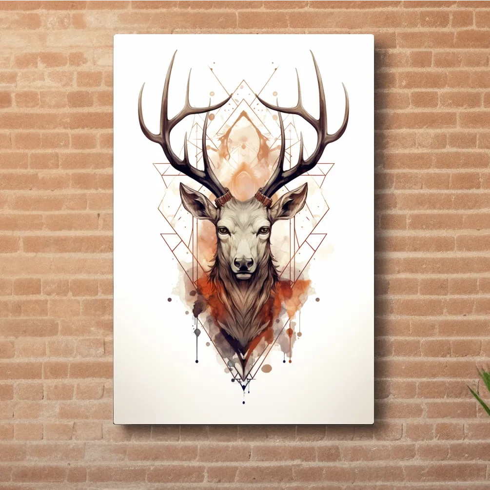 Ornate patterned illustration of a deers head