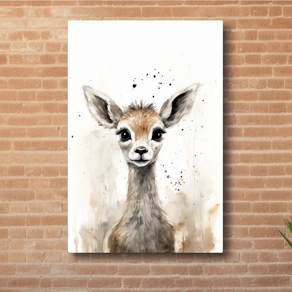 Watercolour illustration of a deer fawn
