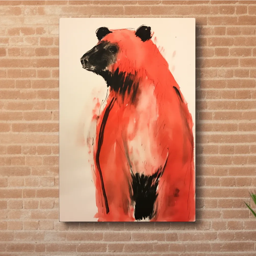 Impressionist watercolour painting of a bear