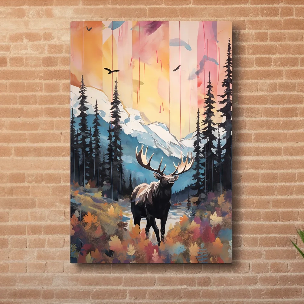 Abstract painting of a majestic moose