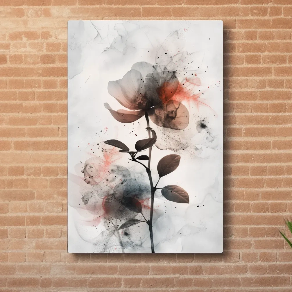 Abstract flower painting artwork, floral wall art