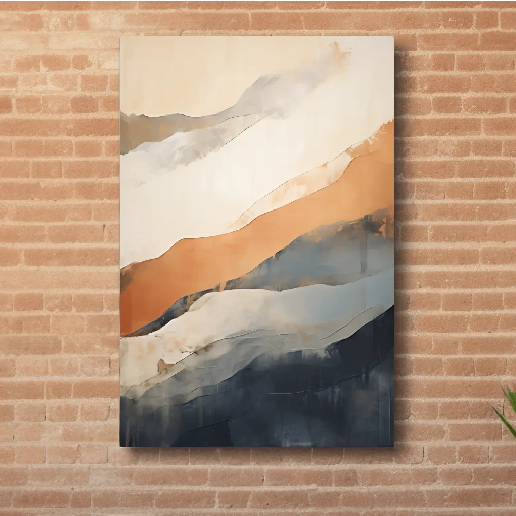 Minimalist Abstract Mountain Layers Painting - Modern Watercolor Landscape Wall Art