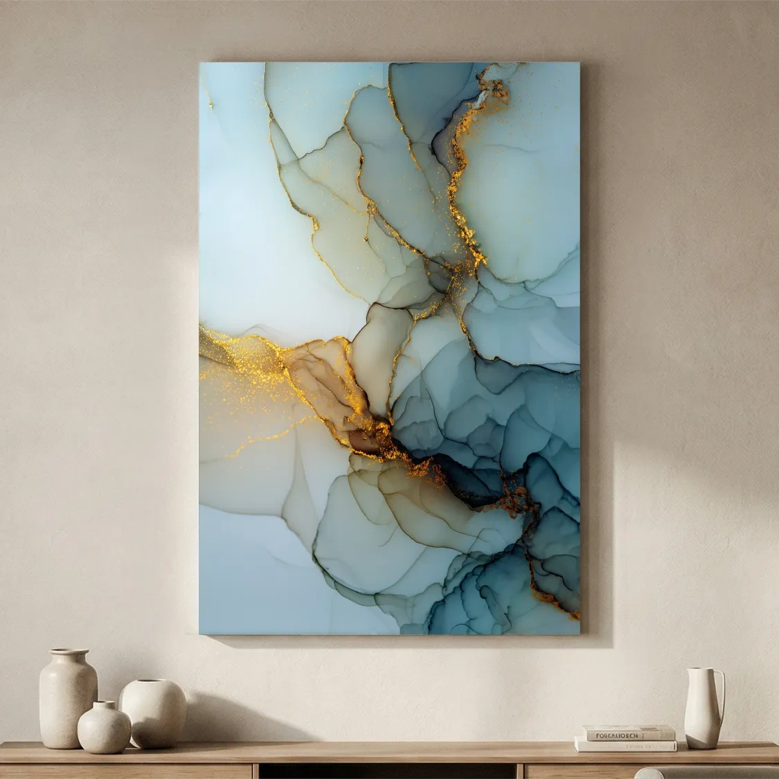 Elegant Alcohol Ink Abstract - Modern Marble Effect Wall Art