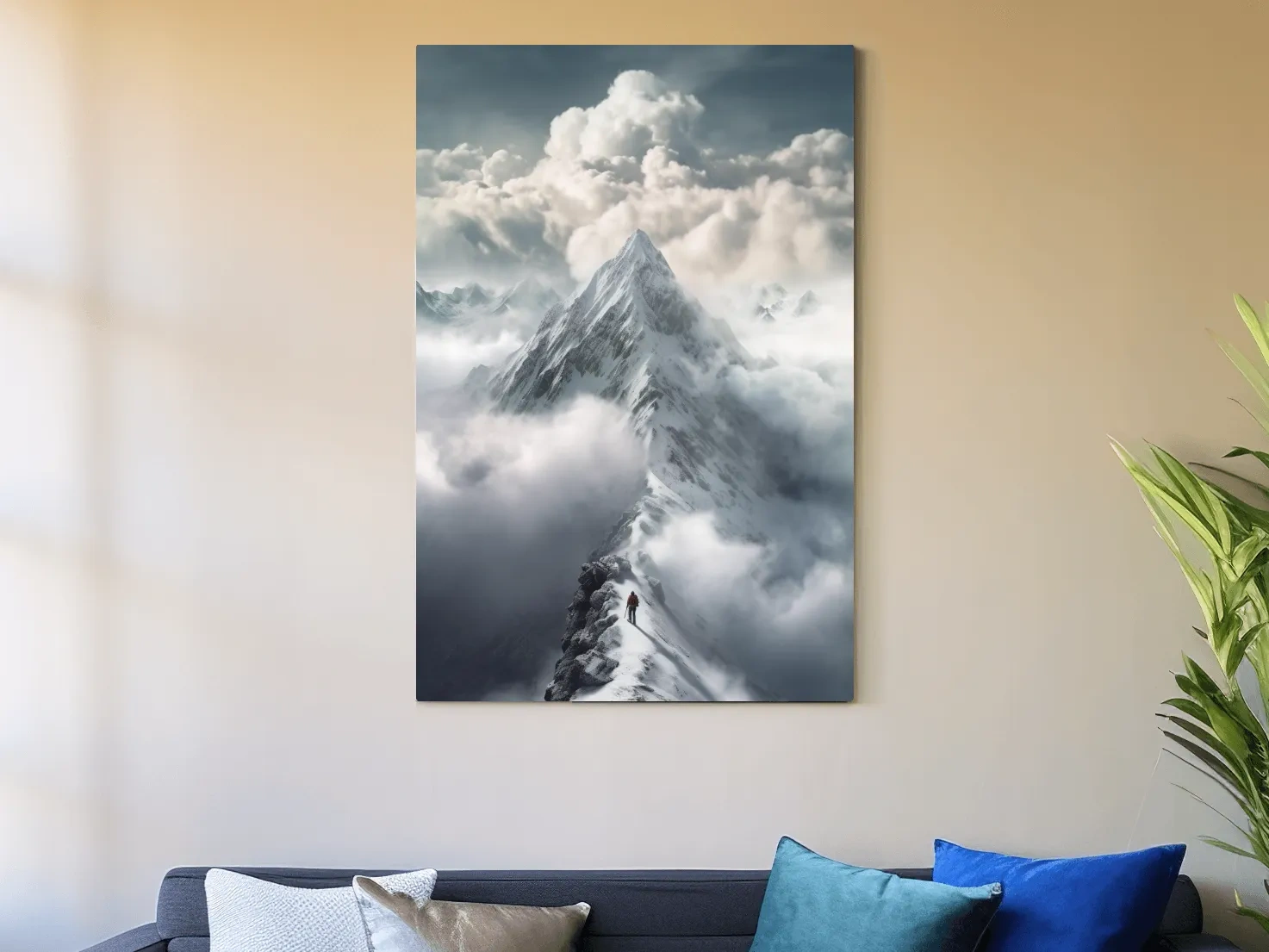 Snowcapped Peak Above The Clouds - Dramatic Alpine Summit Wall Art