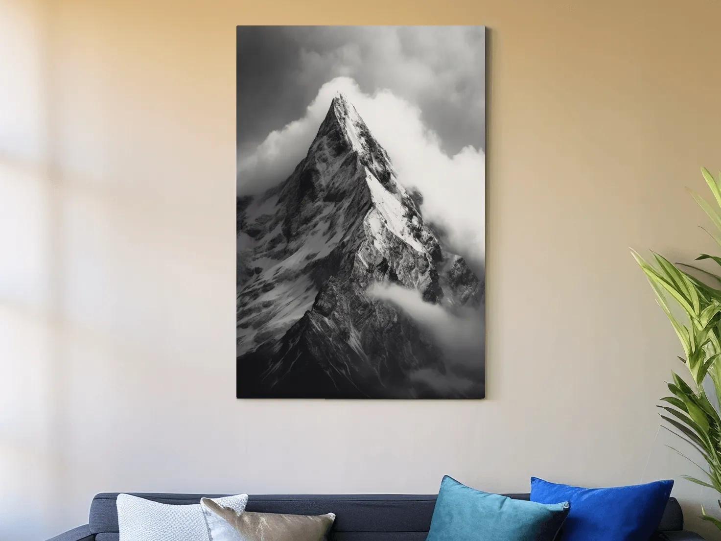 Moody Black And White Glacier Peak - Photographic Alpine Mountain Wall Art