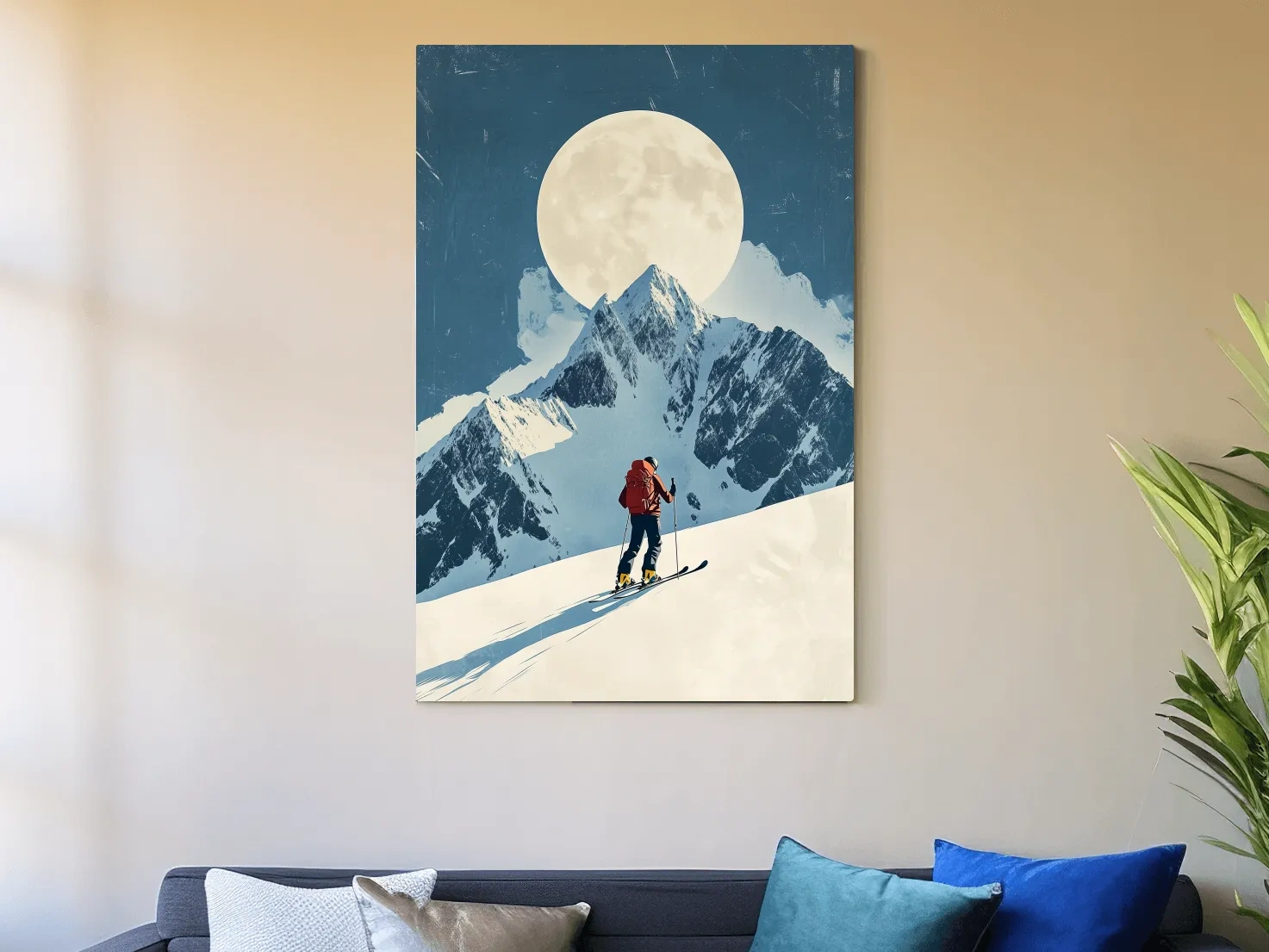 Retro Ski Poster Wall Art - Vintage Winter Artwork