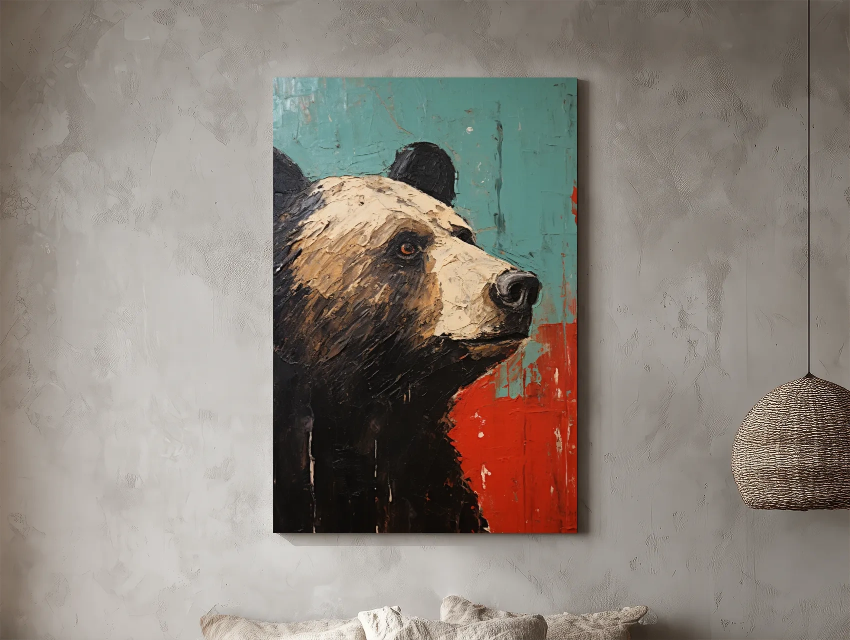 Black Bear Portrait Painting - Rutsic Wildlife Wall Art