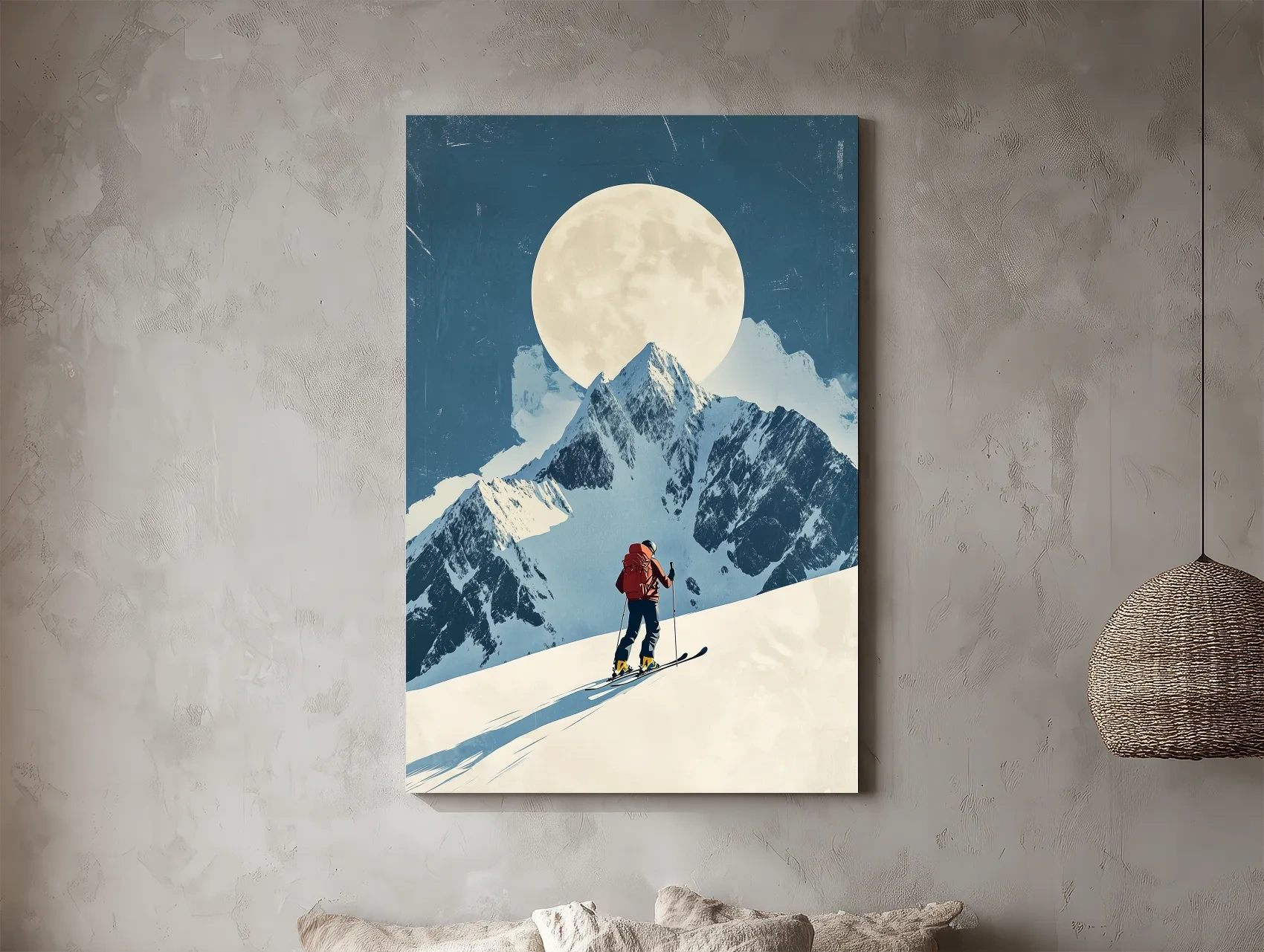 Retro Ski Poster Wall Art - Vintage Winter Artwork
