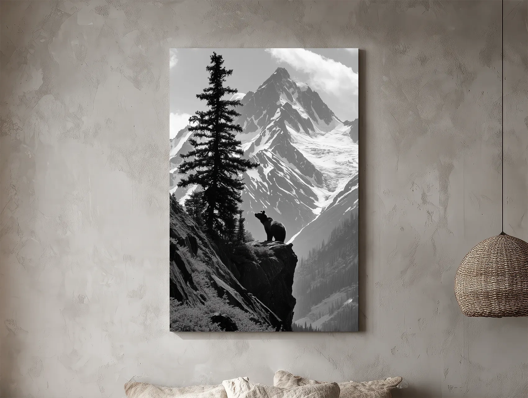 Grizzly Bear Mountain Vista - Photographic Alpine Wilderness Wall Art