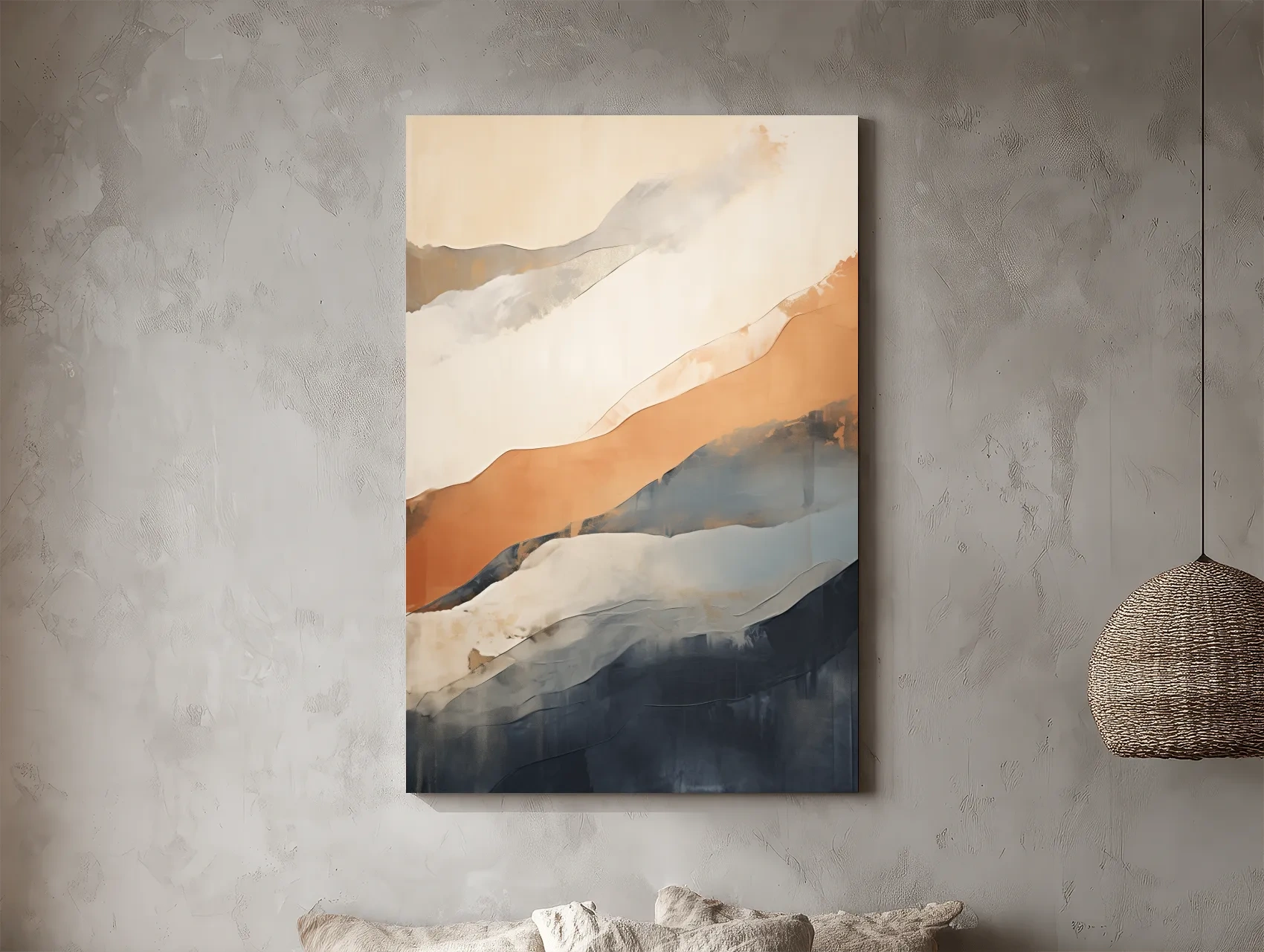 Minimalist Abstract Mountain Layers Painting - Modern Watercolor Landscape Wall Art