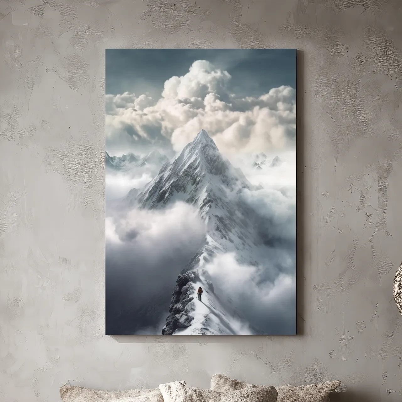 Snowcapped Peak Above The Clouds - Dramatic Alpine Summit Wall Art