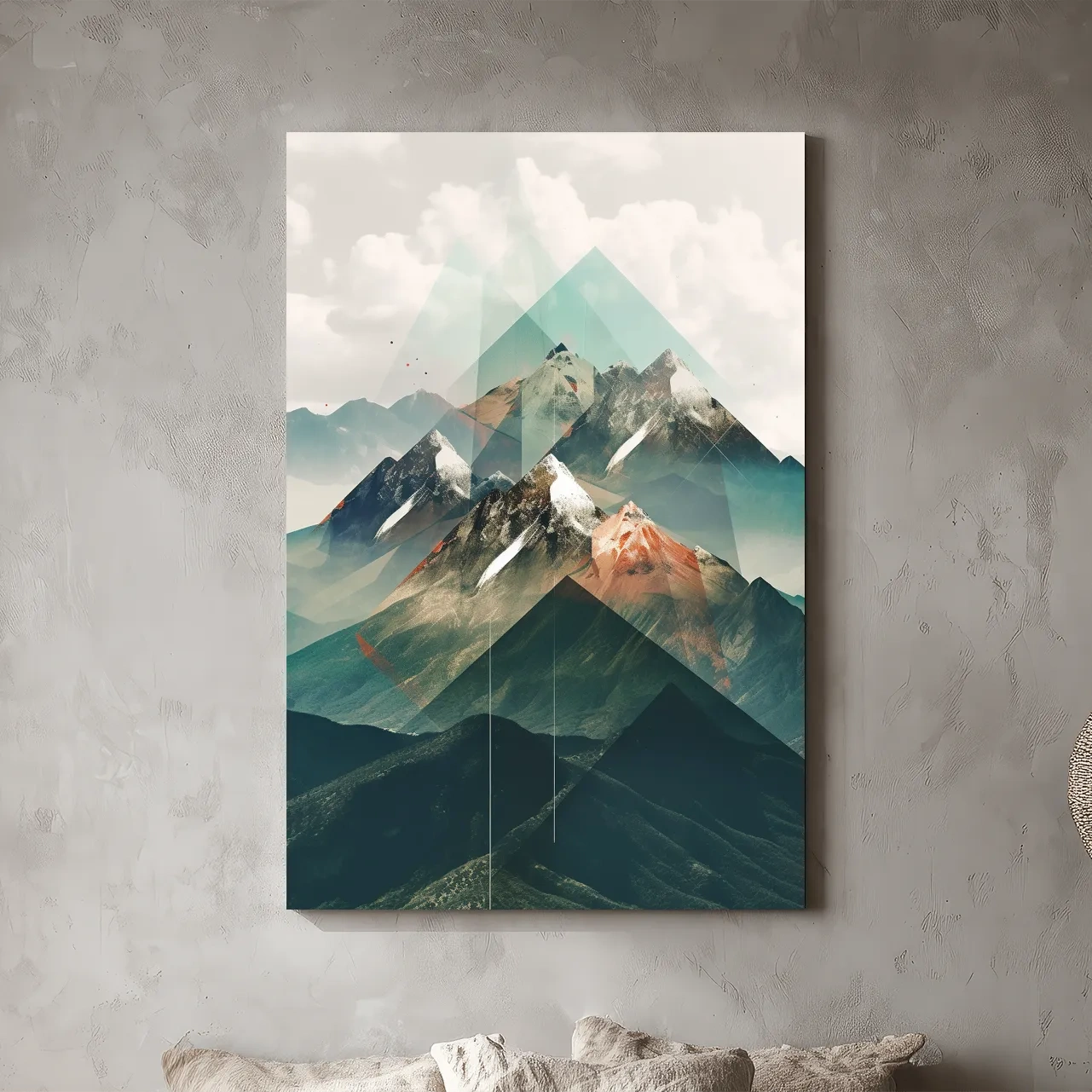 Geometric Alpine Mountain Peaks - Modern Abstract Landscape Wall Art