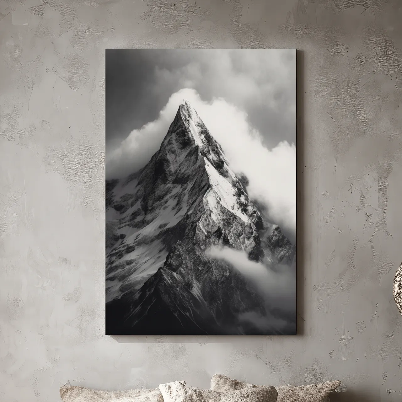 Moody Black And White Glacier Peak - Photographic Alpine Mountain Wall Art