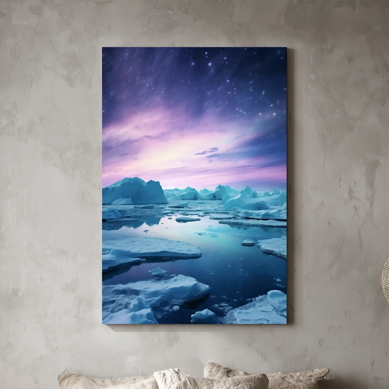 Ethereal Arctic Iceberg Aurora Sky - Dreamy Polar Northern Lights Wall Art