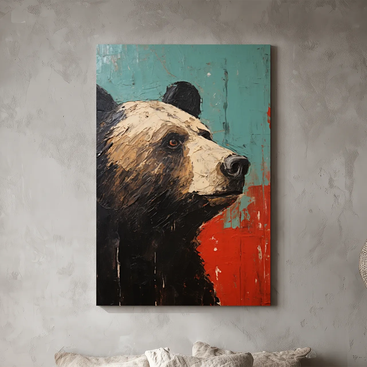 Black Bear Portrait Painting - Rutsic Wildlife Wall Art