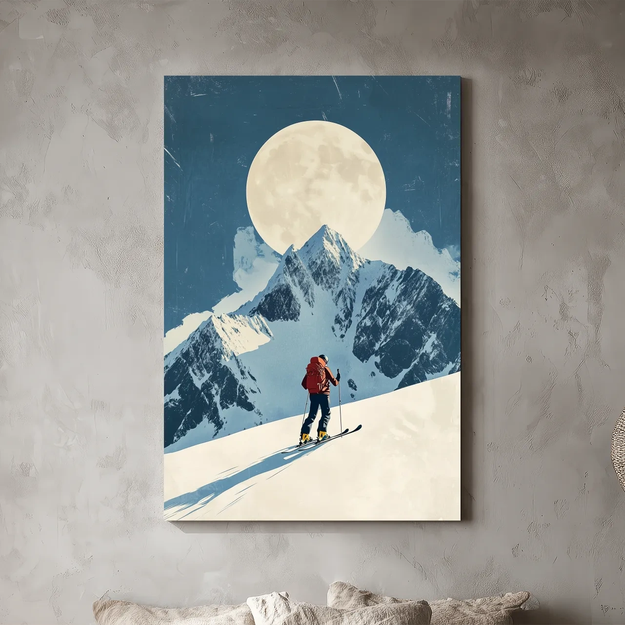 Retro Ski Poster Wall Art - Vintage Winter Artwork