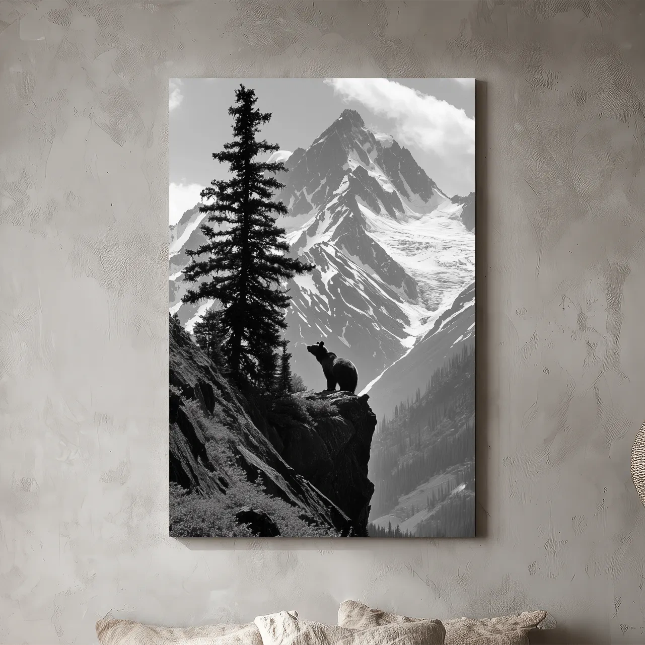 Grizzly Bear Mountain Vista - Photographic Alpine Wilderness Wall Art