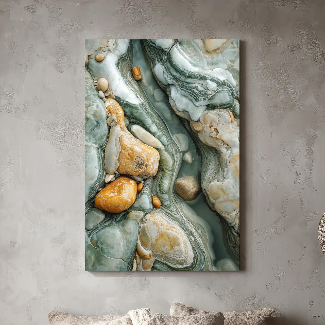 Abstract Agate Stone Riverbed Texture - Marble Geological Wall Art