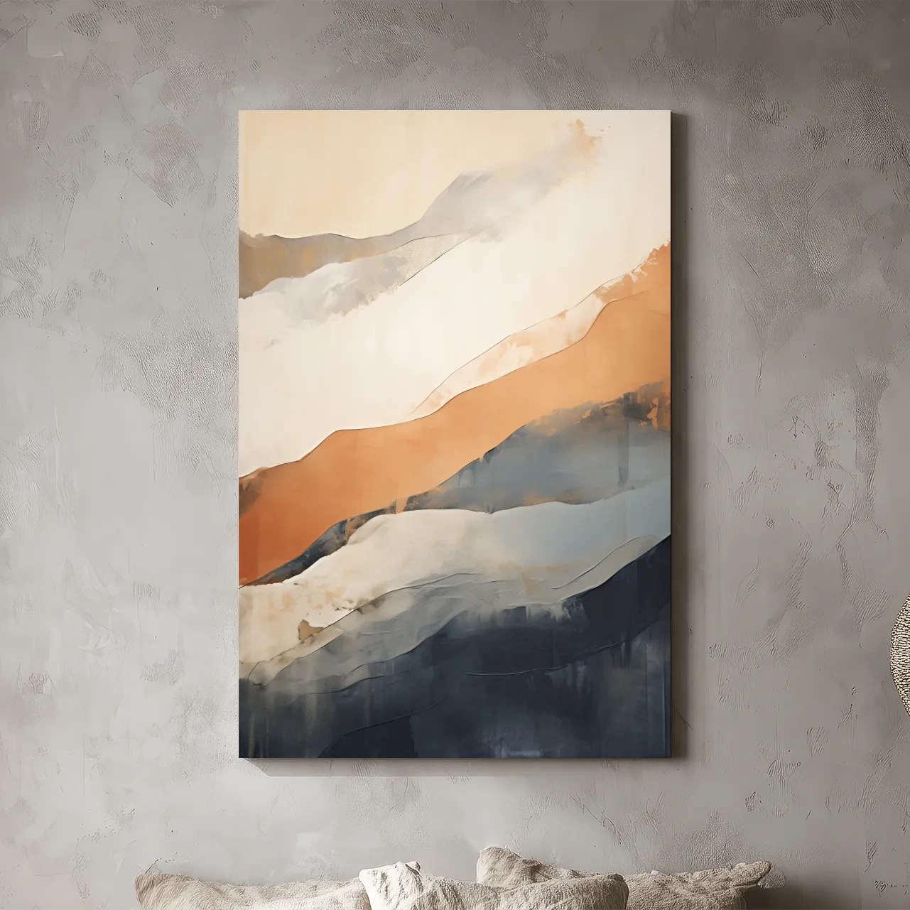 Minimalist Abstract Mountain Layers Painting - Modern Watercolor Landscape Wall Art