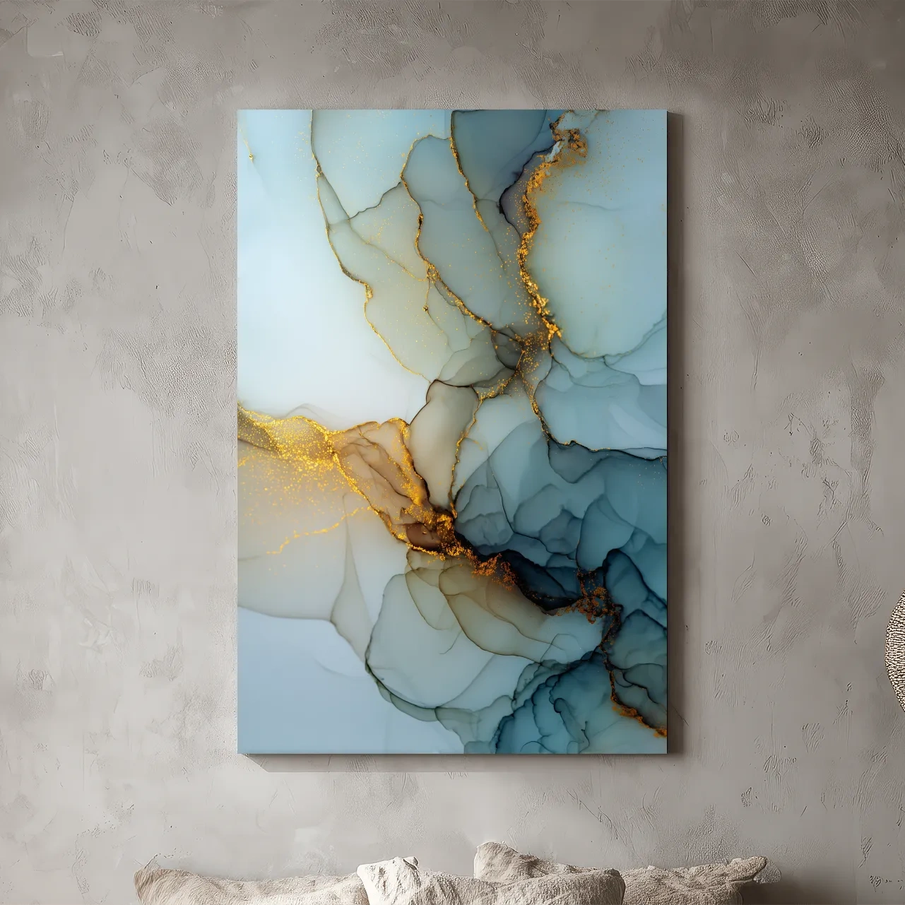 Elegant Alcohol Ink Abstract - Modern Marble Effect Wall Art