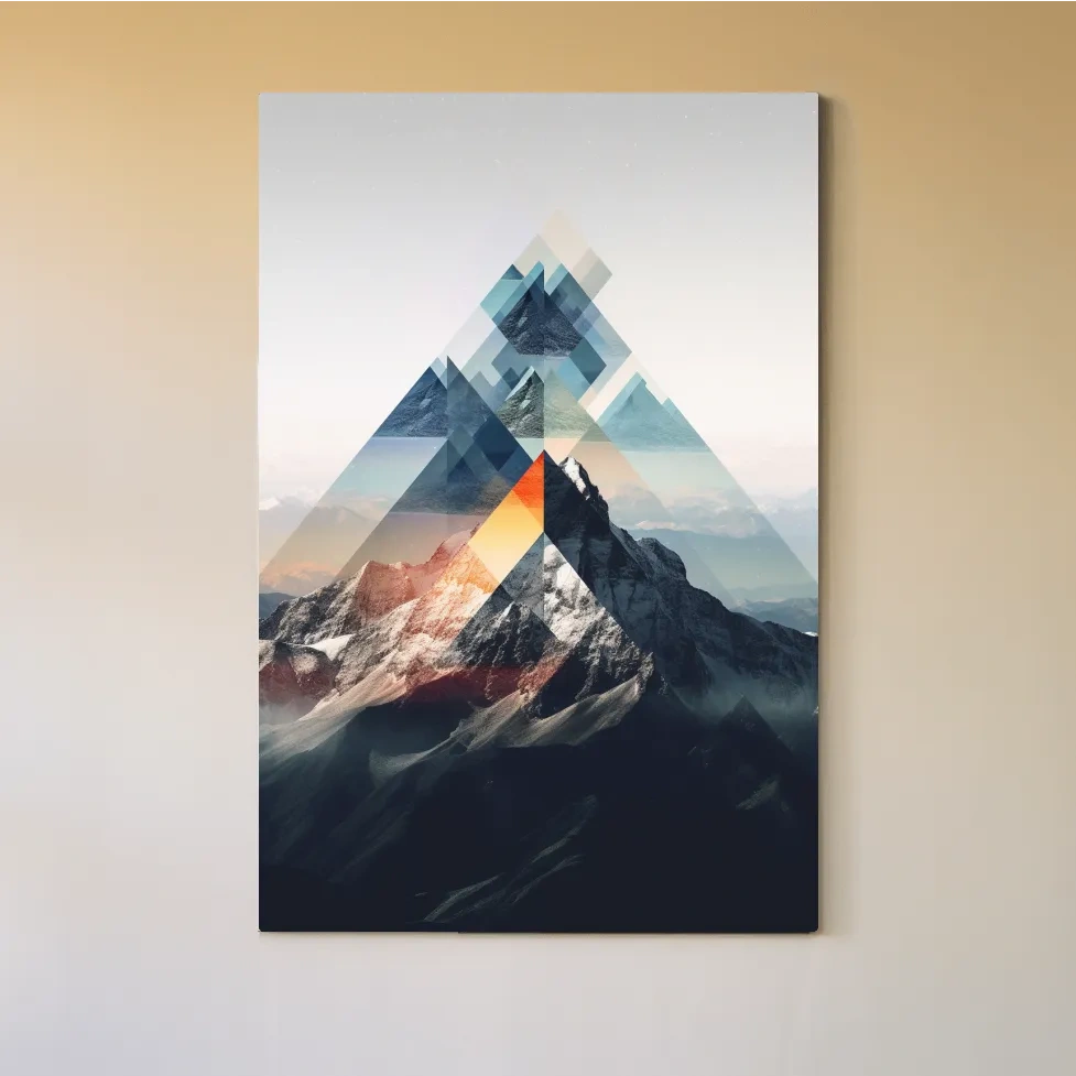 Geometric photographic mountain art