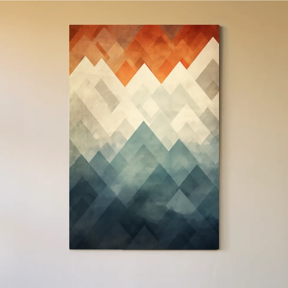 Mid century art, triangular mountain patterns